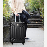 Skyway Nimbus 4.0 Expandable, Durable Hardside, 4 Wheel Spinner, Lightweight Suitcase, Unisex, Stylish, Black, Carry-On 20-Inch