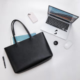 KALIDI Tote Bag Zipper Shoulder Bag Faux Leather Purses for Women Large Casual Handbag Work Dating College, Black