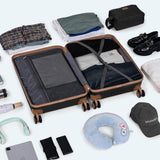 Eeeza Luggage Sets 3 Piece,Suitcases with Wheels,Carry On Luggage Set,ABS Hard Case Luggage with TSA Lock Spinner Wheels(3 Piece Sets,Black(20"/DB/TB))