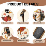 xspgrnm Brown Western Sling Bag Crossbody Chest Bag for Women Men, Water Resistant Lightweight Casual Crossbody Bag with Adjustable Strap, Travel Hiking Daypack Shoulder Backpack