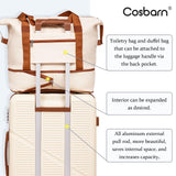 Cosbarn 5 Piece Luggage Sets with Spinner Wheels, Hardshell ABS Suitcase Set with Tsa Lock, Lightweight Hardside Waterproof Travel Suitcases for Men Women, White (20"/24"/28")
