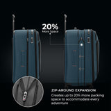 Briggs & Riley 29" Large Expandable Spinner - Checked Luggage for Travel, Suitcases with Wheels, Softside Rolling Bag for Men & Women - ZDX Collection, Ocean