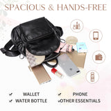 VASCHY Women's Backpack, Mini Backpack PU Leather Waterproof Fashion Small Casual Backpack Travel Backpack, Black, Small, Backpacks