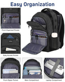 kadilong Laptop Backpack Men Book Bag for Women,School Backpacks for Teen Boys with USB Charger,Back Pack Anti Theft with 15.6 Inch Laptop Compartment for Business College High School,Black