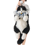 Krifey Stuffed Animals Backpack, Cute Cat plush Backpack, Realistic Animal Handcrafted Daypack with Adjustable Straps, Birthday Gifts for Women, Tuxedo Cat