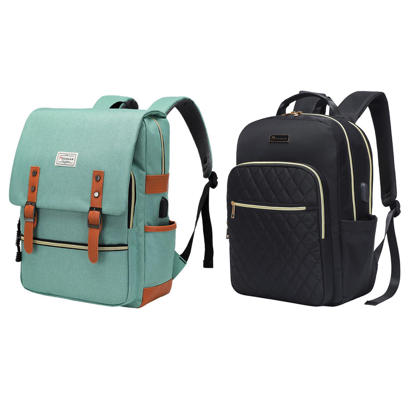 Modoker Vintage Laptop Backpack for Women Men Backpack,15.6 Inch Laptop Backpack for Women, Quilted Work Backpack for Women Bookbag Teacher Backpack