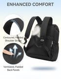 BOSTANTEN Women's Puffer Backpack, Versatile College Laptop Backpack with RFID Pocket, Water Resistant Casual Travel Daypack, Black