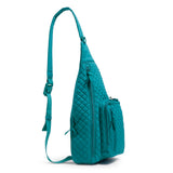 Vera Bradley Women's Cotton Sling Backpack, Forever Green - Recycled Cotton, One Size