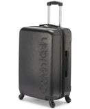 Calvin Klein Women's Hard Side Upright Luggage Spinner Light Weight Suitcase, Black, Medium