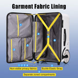 ROPLUS Extra Large Wheels Carry On Luggage Hard Shell Suitcase Top Opening Hardside Travel Luggage with TSA Lock (Black, 21-Inch)