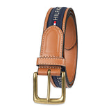 Tommy Hilfiger Men's Ribbon Inlay Belt (Pack of 1) (Regular Sizes & Big and Tall),Navy,34