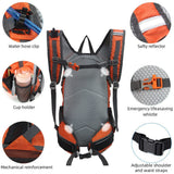 Lemuvlt Small Hiking Daypack Rucking Backpack 15L,Lightweight & Durable -Ideal Backpack for Skiing, Skating, Snowboarding,Hiking, Running, MTB Cycling (Orange)