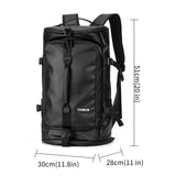 YOUMIAN Duffel Bag with Shoe Compartment Travel Backpack Men and Women Waterproof for Gym Motorcycle Helmet (Black)
