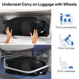 MILADA Underseat Carry On Luggage with Wheels, Airline Approved 16-inch Spinner Small Suitcase, Softside Travel Luggage, Personal Item Overnight Bag, Business Mini Suitcase for Women and Men, Black