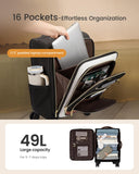 LOVEVOOK Carry on Luggage 22x14x9 Airline Approved, 22 Inch Large Rolling Suitcase, Spinner Wheels & TSA Lock, 49L Softside Lightweight Underseat Carryon Luggage for Women Men Travel