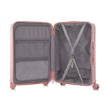 Campfun Luggage Sets 3 Piece, Carry On Luggage Set with Cup Holder and USB Port, Hardshell ABS Suitcase with TSA Lock Double Spinner Wheels Hook, Lightweight Suitcase 20/24/28in, Pink