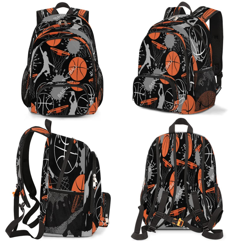 Pardick Basketball Slam Duck School Backpacks for Girls Boys Teens Students - Stylish College Schoolbag Book Bag - Water Resistant Travel Backpacks for Women Men