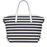 RADLEY London Cromer Way Stripe Women's Medium Fabric Ziptop Satchel Bag, Ink