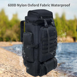 Ogetok 80L Hiking Backpack Camping Rucksack, 80 liters Large Capacity Outdoor Knapsack Travel Climbing Mountaineering Carry On Backpack Bag, Trekking Backpacking for Men Women, Black