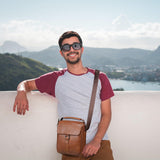 MIAZIB Messenger Bag for Men Brown Multi-pocket Crossbody Shoulder Chest Bag Man Purse Crossbody Bags for Work Business (Brown)