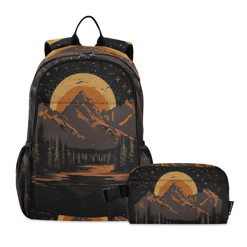Selerdon Kids Backpack Grand Teton National Park School Bookbag with Lunch Bag for Boys Girls Preschool Kindergarten Elementary Laptop Daypack