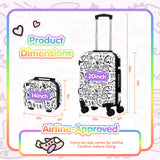 smilesun 2PCS Kids Luggage Set with DIY Coloring, 14" & 20" Lightweight Travel Carry On Suitcase with Spinner Wheels, TSA Lock
