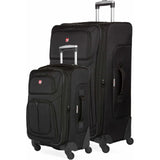 SWISSGEAR Sion Softside Expandable Spinner Luggage Durable Lightweight Travel Suitcase, Black, 2-Piece Set (21/29)