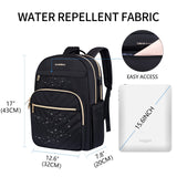 VANKEAN Laptop Backpack for Women with USB Port, Laptop Computer Bag Travel Backpack Purse,Waterproof Work Business Backpack College Teacher Bags, Black