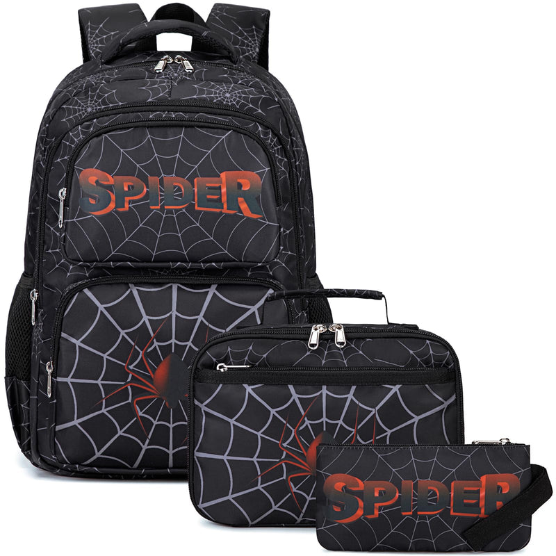 JIANYA Kids Backpack for School Boys, Cool School Bag for Elementary Kids Children 3pcs Boys Backpack with Lunch Box & Pencil Case