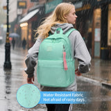 Reqinqin SUNEIGHT 30L Girls School Backpack Waterproof Large Capacity-Lightweight Travel Bookbag for Elementary Students Ages 6-18 Years Old,Durable Toddler Backpack for Kids (Green)