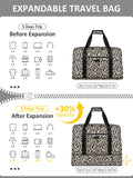 Expandable Travel Duffle Bag, Waterproof Weekender Overnight Bags for Women Men Hospital Bag for Women Labor Delivery Carry on Bag with Toiletry Bag for Travel Gym Airplanes(Leopard, X-Large)