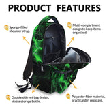 Kids Backpack, Cool Green Gamer Bookbag for Boys 6-8, Boys Gift for Birthday, 17 Inch Leisure Backpack for School Preschool Elementary Kindergarten