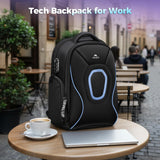 MATEIN 17.3 Inch Gaming Laptop Backpack, Large Gaming Backpack with Tech Pouch, Waterproof Rain Cover, Padded Shoulder Straps, Airlined Approved College Computer Bag for Men