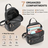 Marvolia Mini Backpack for Women - Vegan Leather Small Backpack Fashion Backpack Purse for Travel Work Shopping - Black