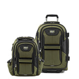 Travelpro Bold Softside 2-Piece Set — Expandable 2-Wheel Upright Carry-On Luggage with Backpack, Olive/Black