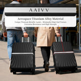AAIVV Luggage 4 Piece Set Suitcase with TSA, Airline-Approved Hard Shell Expandable Double Spinner Rolling Wheels Suitcases for Lightweight Travel (Black, 28in26in20in13in)