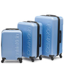 Calvin Klein Women's Hard Side Upright Luggage Spinner Light Weight Suitcase, Forever Blue, Large