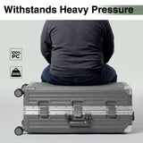 Krute No Zipper Luggage Set 2 Pieces Aluminum Frame PC Hard Shell Zipperless Suitcase Set With Wheels TSA Lock Carry On Luggage and Checked Suitcases