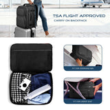 Fxcelets Travel Backpack, Expandable Carry on Backpack for Men, TSA 17.3 inch Laptop Bag Flight Approved, Lightweight Business Luggage Bag, Travel Gifts for Men Women, Black