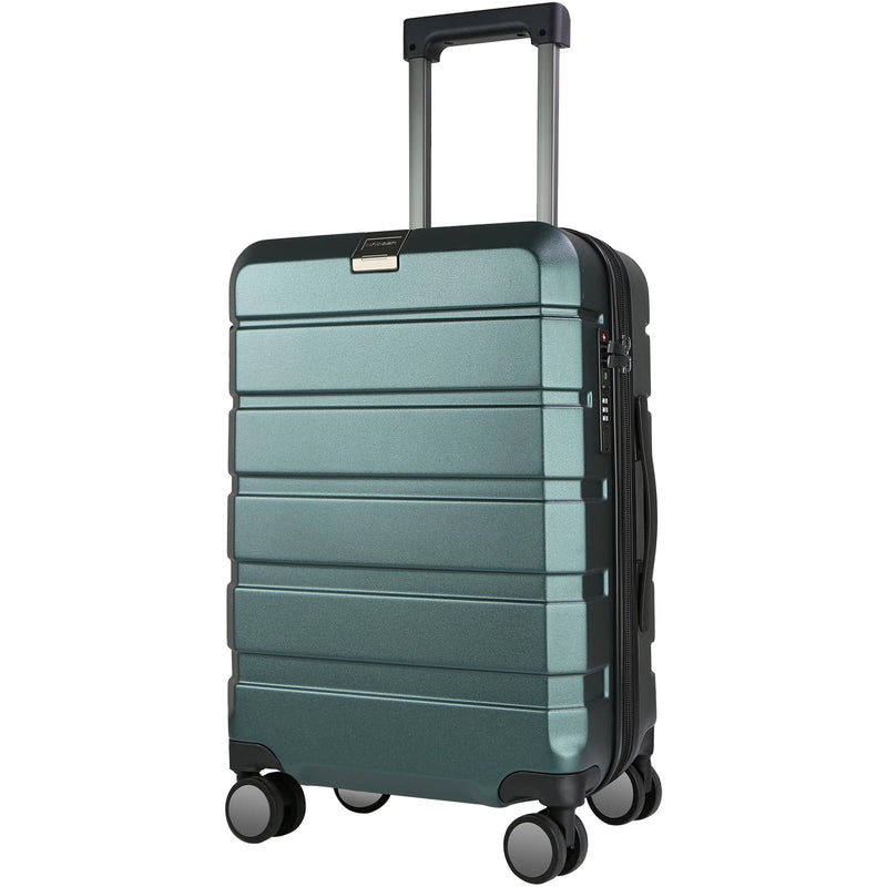 KROSER Hardside Expandable Carry On Luggage with Spinner Wheels & Built-in TSA Lock, Durable Suitcase Rolling Luggage with USB Port, Carry-On 20-Inch, Dark Green