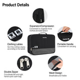 Hanke Packing Cubes for Travel and 28 Inch Luggage PC Hard Shell Suitcases with Wheels, 7 Sets Compressible Expandable Packing Organizers for Suitcase, Lighweight Luggage Bag for Travel (Black)