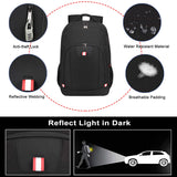 Della Gao Travel Laptop Backpack, Black Backpack for Men and Women with USB Slit Business Computer Back Pack (Black, 15.6 Inch)