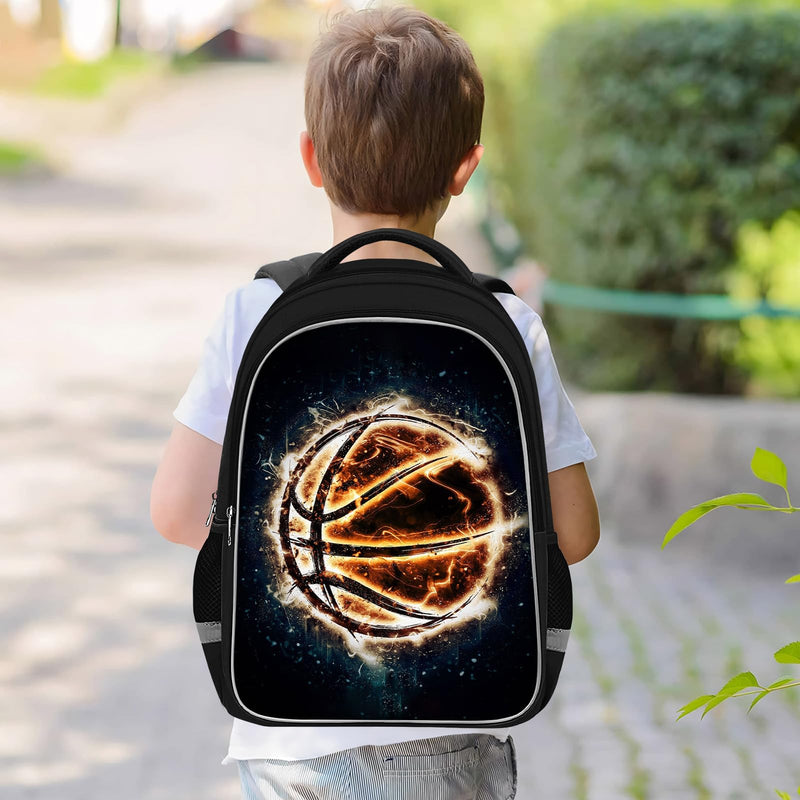 TILYTADLY School Backpack for Boys - Basketball Boys Backpack for Kids Children Teens Elementary Middle School - Students Bag for Ages 6-18,17″Bookbag Multifunctional Large Capacity