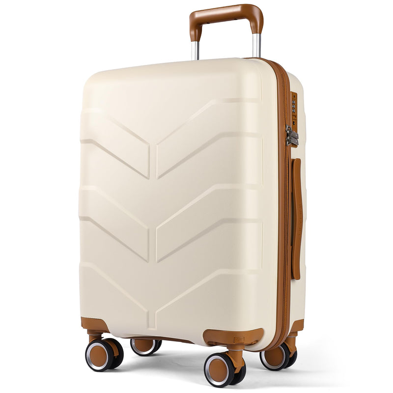 TILYMOL Hardside Carry On Luggage 22x14x9 Airline Approved with Spinner Wheels, Lightweight 20-inch Carry-On Suitcase for Men & Women, White