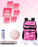 TRAILKICKER Basketball Backpack Women Fit Soccer Volleyball Baseball Football Sports Backpack Training Equipment Bag for Team (Pink Camo, M)