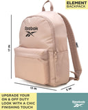 Reebok Element Backpack - Multipurpose Lightweight Carry On Everyday Bag for School Gym and Travel Backpack for Men & Women, Element Khaki