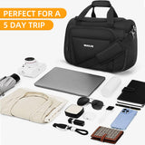 Underseat Carry On Luggage Lightweight Travel Tote Weekender Bag Overnight Duffle Bag for Travel, Travel Essentials Personal Item Travel Bag for Women and Men,Black-16Inch