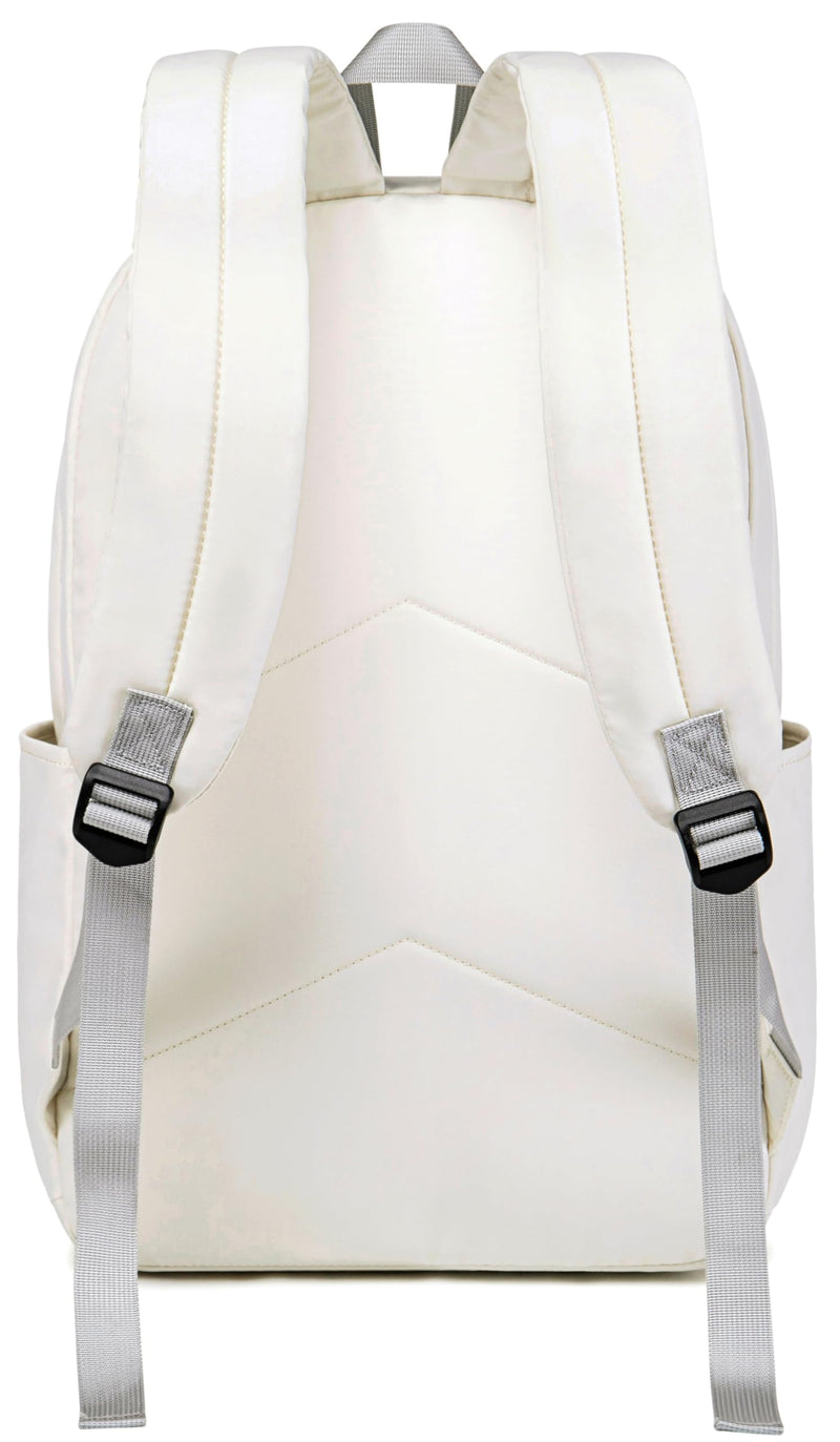 Bluboon School Backpack for Teen Girls Women Laptop Backpack College Bookbags Middle School Travel Work Commuter Back Pack(Solid Beige)