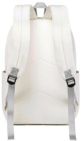 Bluboon School Backpack for Teen Girls Women Laptop Backpack College Bookbags Middle School Travel Work Commuter Back Pack(Solid Beige)