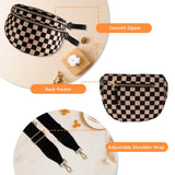 URSKYTOUS Checkered Crossbody Bag for Women Nylon Bum Bag Oversized Trendy Fanny Pack Checkered Diaper Bags Large Capacity Spacious Crossbody Bags Purse with Adjustable Strap